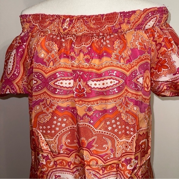 CALYPSO ST BARTH Orange pink Paisley Silk dress size small - Picture 3 of 9